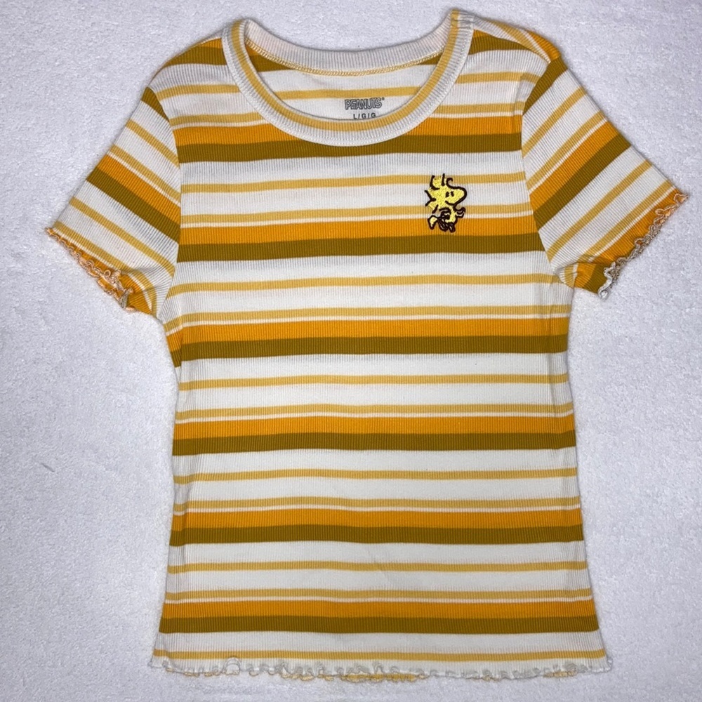 Peanuts girls large Woodstock stretch striped tee